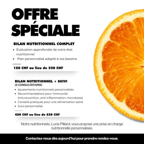 Offre spéciale Nutrition - bilan nutritionnel complet